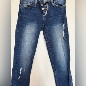 Flying Monkey Blue Boyfriend Jeans with Distressed Details